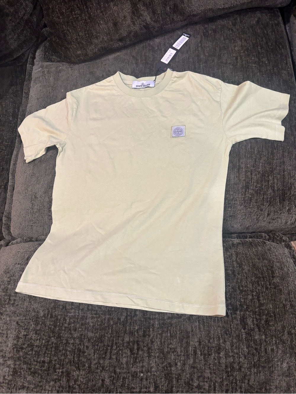 NWT Stone Island - LOGO Compass Patch Crewneck Cotton Tee Light Green - Sz S